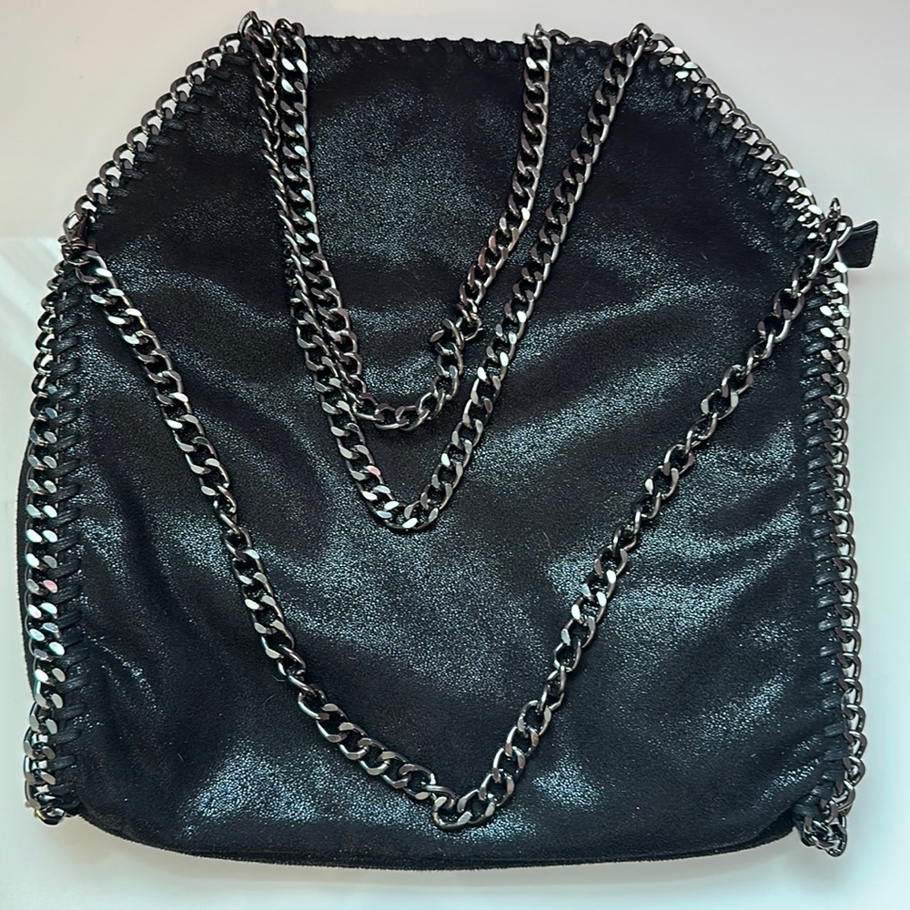 Black back with black chrome chains